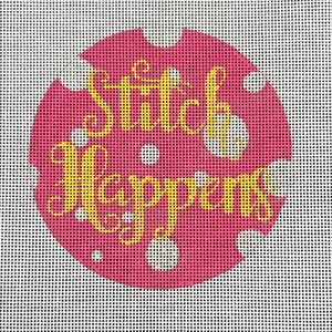 Stitch Happens Handpainted Needlepoint Canvas 18 mesh 4.5 inch Poore Girl Paints